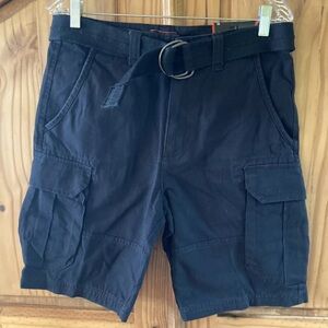 Men’s Fission black flat front chino cargo shorts size 32 - NWT